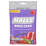Halls Breezers Sugar Free Pectin Throat Drops Cool Berry