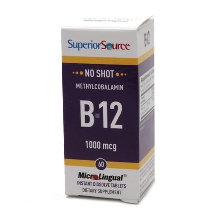 Superior Source No Shot Methylcobalamin B12 1,000mcg, Dissolve Tablets ...