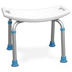 AquaSense Adjustable Bath Chair with Non-Slip Seat, White