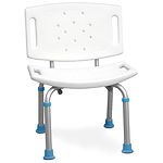 AquaSense Adjustable Bath Chair with Non-Slip Seat and Backrest, White