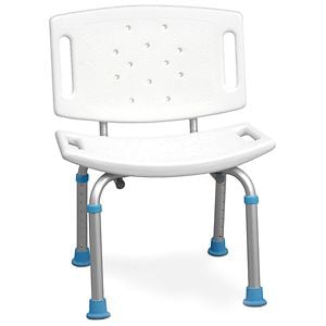 AquaSense Adjustable Bath and Shower Chair with Non-Slip Seat and Backrest White image