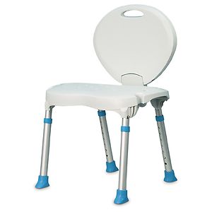 AquaSense Folding Bath and Shower Chair with Non-Slip Seat and Backrest White image