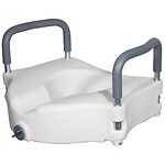 Drive Medical Elevated Raised Toilet Seat with Removable Padded Arms