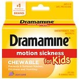 Dramamine Motion Sickness Relief for Kids Chewable Tablets Grape Flavor