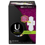 U by Kotex Cleanwear Ultra Thin Pads Flexible Shape Heavy, 16 ea product image
