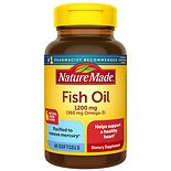 Nature Made Fish Oil 1200 mg Dietary Supplement Liquid Softgels Lemon product image