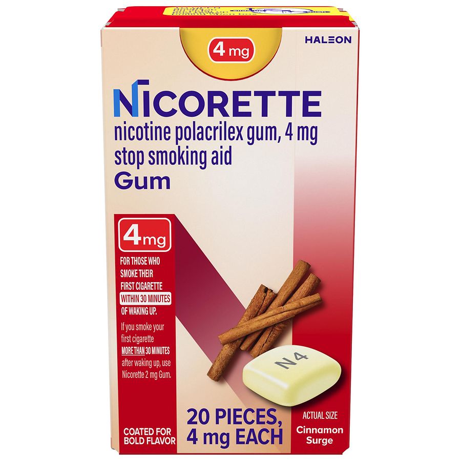 Nicorette Nicotine Gum Mg Cinnamon Surge Walgreens