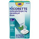 Nicorette 2 mg Nicotine Gum Pocket Pack, White Ice Mint
