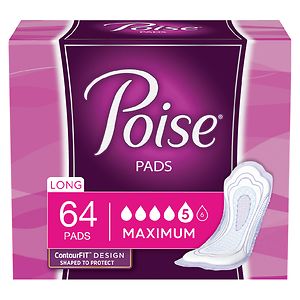 Poise Maximum Absorbency Pads Long Length