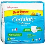 Walgreens Certainty Unisex Underwear Maximum Large