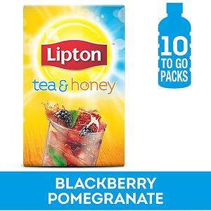  Lipton Tea & Honey To Go Stix Iced Green Tea &  Blackberry Pomegranate 