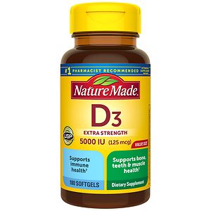 Nature Made Vitamin D3 5000 IU, Ultra Strength, Softgels image