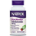 Natrol Melatonin 10 mg Dietary Supplement Tablets Fast Dissolve Strawberry product image
