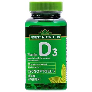 Finest Nutrition D3 Vitamin 2000 IU Dietary Supplement Softgels image