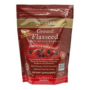  Spectrum Essentials Flaxseed Dietary Supplement Ground with Mixed Berries 