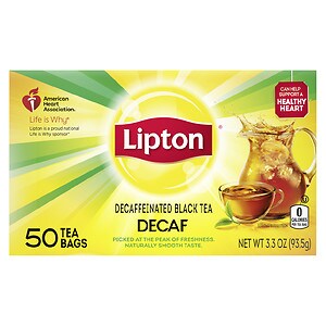  Lipton Decaffeinated 100% Natural Tea Bags Original 