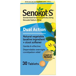Senokot-S Natural Vegetable Laxative + Stool Softener Tablets image
