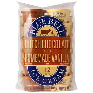 Blue Bell Ice Cream Cups Dutch Chocolate & Vanilla image