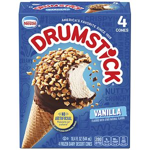 Nestle Drumstick Frozen Dairy Dessert Cones 4 Pack image
