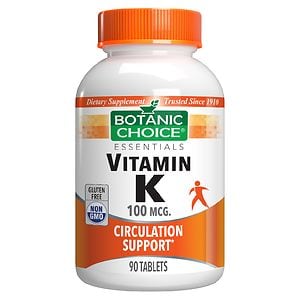  Botanic Choice Vitamin K 100 mcg Dietary Supplement Tablets 