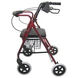 Aluminum Rollator with Loop Brakes and 8 inch Wheels, 15 lbs.Burgundy wag-Aluminum Rollator with Loop Brakes and 8 inch Wheels, 15 lbs.Burgundy