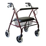 Extra Wide Steel Bariatric RollatorBurgundy wag-Extra Wide Steel Bariatric RollatorBurgundy
