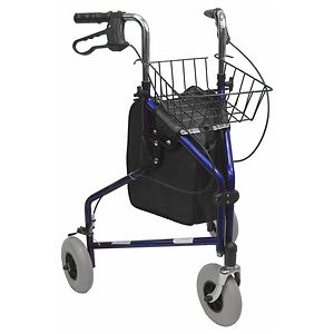 Karman 3 Wheel Steel Rollator, 13lbs Blue image