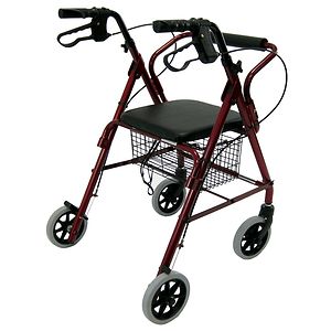 Karman Aluminum Rollator with Low Seat, 11lbs Burgundy image