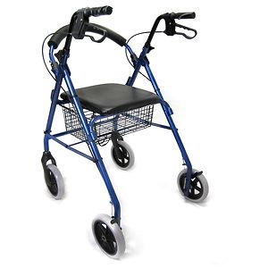 Karman Aluminum Rollator with Loop Brakes and 8 inch Wheels, 15lbs Blue image