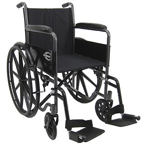 Karman Lightweight 18 inch Steel Wheelchair with Fixed Armrests, 34lbs Silver image