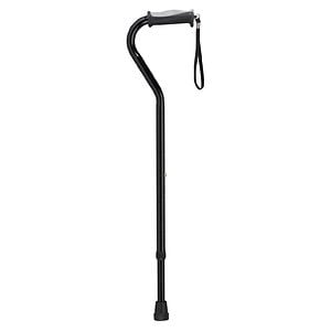 Drive Medical Lightweight Adjustable Offset Folding Cane Gel Grip10372BK image
