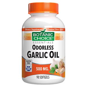  Botanic Choice Odorless Garlic Oil 500 mg Herbal Supplement Softgels 