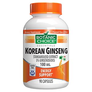Botanic Choice Korean Ginseng 100 mg Herbal Supplement Capsules image