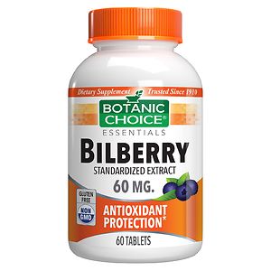 Botanic Choice Bilberry Extract 60 mg Herbal Supplement Tablets image