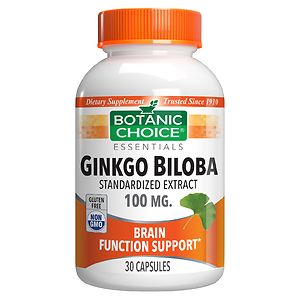 Botanic Choice Ginkgo Biloba 100 mg Herbal Supplement Capsules image