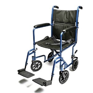 Everest & Jennings Aluminum Transport Chair 17 inch Blue Blue image
