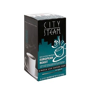 City Steam 17525 Decaffeinated European Roast Single Cup Coffee Pods image