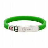 Hope Paige Thin Rubber Medical Bracelet Green