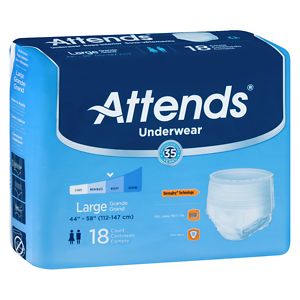 Attends Underwear Extra Moderate to Heavy Absorbency Large White image