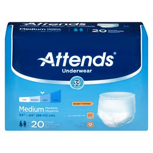 Attends Underwear Extra Moderate to Heavy Absorbency Medium White image