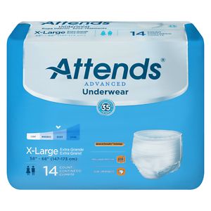 Attends Underwear Super Plus Maximum Absorbency Extra Large 58 inch - 68 inch White image