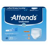 Attends Underwear Super Plus Maximum AbsorbencyYouth Small 20 inch - 34 inch White