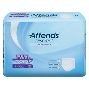 Attends Underwear Overnight Extended Wear Heavy Absorbency Large 44 inch - 58 inch White image
