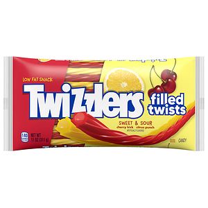 Twizzlers Filled Twists Sweet & Sour Candy Cherry Kick & Citrus Punch image
