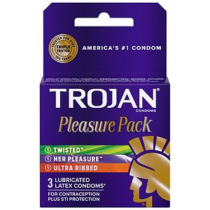 Trojan Pleasure Pack Lubricated Premium Latex Condoms image