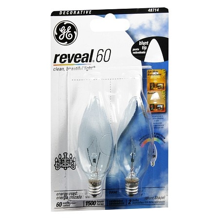 GE Reveal Light Bulbs Clear 60 Watt Decorative Blunt Tip B-type | Walgreens