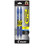 Pilot G2 Retractable Gel Ink Rolling Ball Pens 0.7 mm Blue Ink