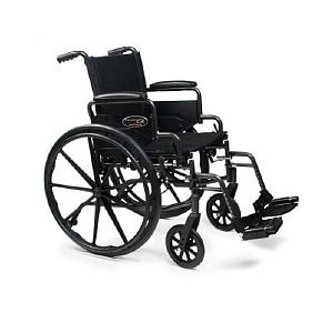 Everest & Jennings Traveler Lightweight Wheelchair with Flip Back Desk Arm & Swing Footrests image