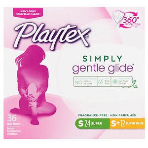 Playtex Gentle Glide 360  Plastic Tampons Multi-Pack 24 Super & 12 Super Plus image