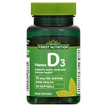 Finest Nutrition D3 Vitamin 400 IU Dietary Supplement Softgels product image